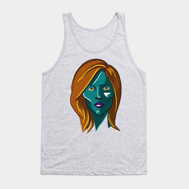 Blue woman Tank Top by afalinariel